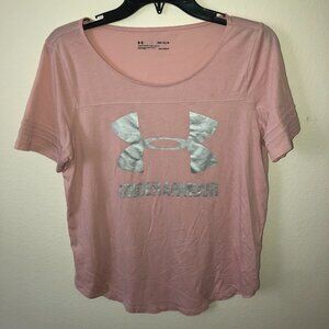 🌞 Under Armour Heatgear Tee Tshirt Pink Gray Size Medium 🌞 4/$20 Deal! 🌞